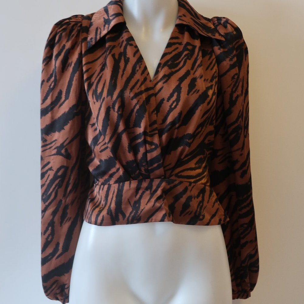 Ronny Kobo Collection Brown and Black Blouse